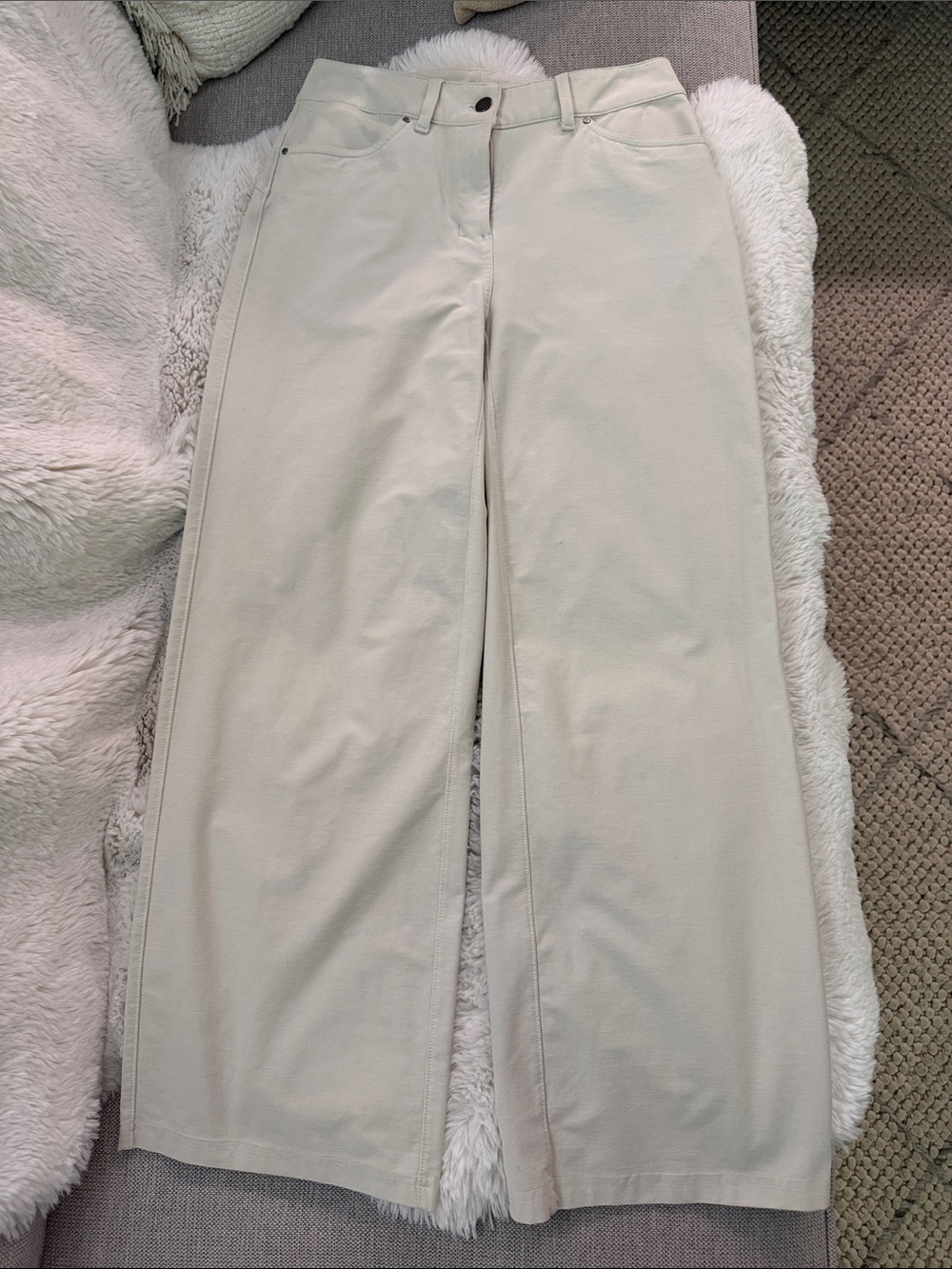 Lululemon City Sleek Wide-Leg High-Rise Pants White Opal 26